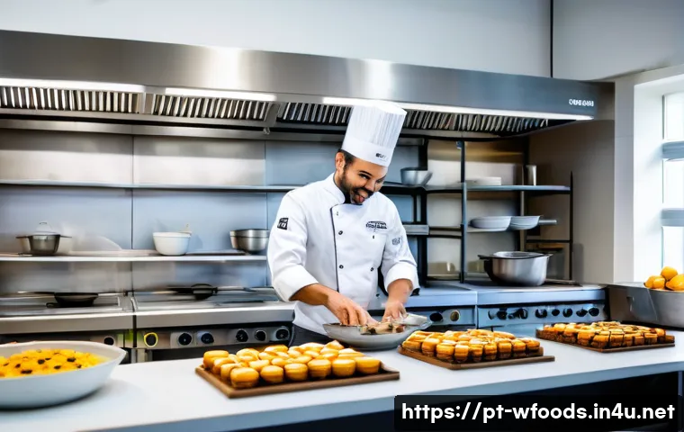 양식조리사 자격증 취득 후 실제 활용 사례 - A dynamic scene showcasing diverse culinary environments in Portugal. A professional male chef, mid-...