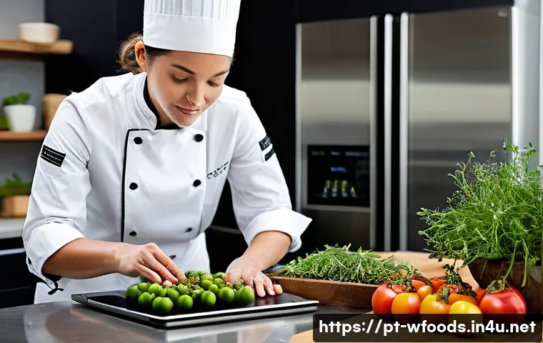 양식조리사로서의 자기 계발 방법 - Culinary Innovation: The Chef's Research Sanctuary**
A professional female chef, in her late 30s wi...