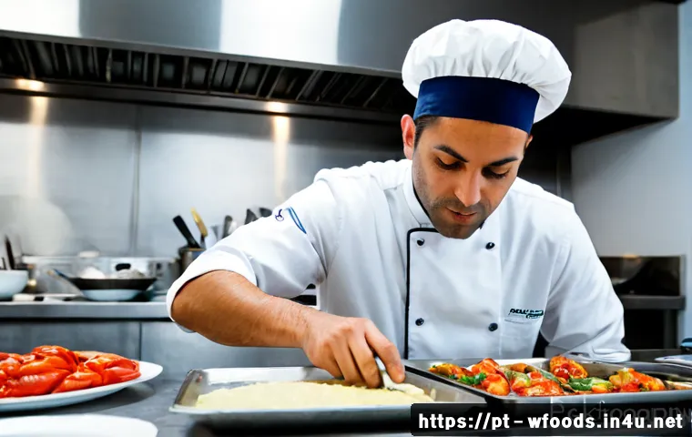Home 17 양식조리 기능사 시험 난이도 - Photorealistic professional culinary practical exam in Portugal, a focused adult candidate in clean ...